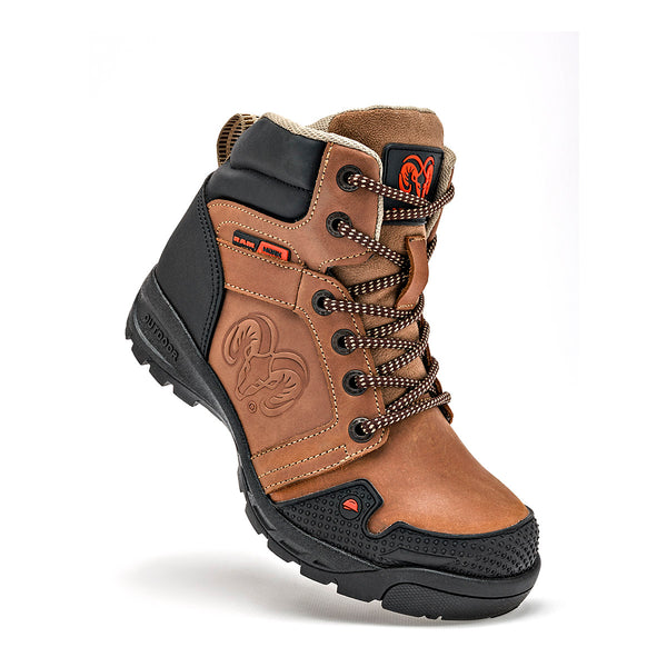      Botin De Trabajo Ram Mujer 9253 Cafe Negro Casco De Acero