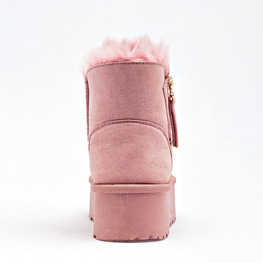 Bota Casual Moramora Mujer Ela Rosa Plataforma 5 Cm