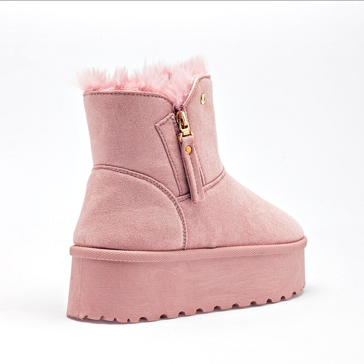 Bota Casual Moramora Mujer Ela Rosa Plataforma 5 Cm