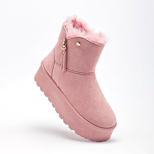     Bota Casual Moramora Mujer Ela Rosa Plataforma 5 Cm