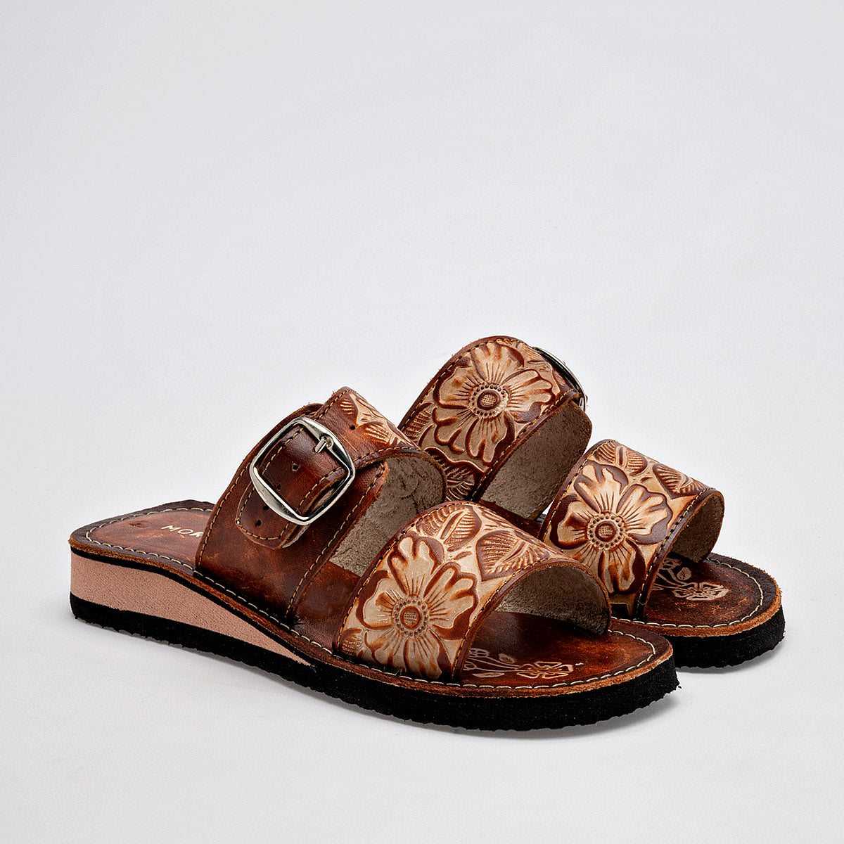 Sandalia Artesanal Piel Mora Tierra Mujer Janne Cafe Beige