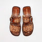 Sandalia Artesanal Piel Mora Tierra Mujer Janne Cafe Beige