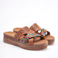 Sandalia Artesanal Piel Mora Tierra Mujer Pepper Camel 4 Cm