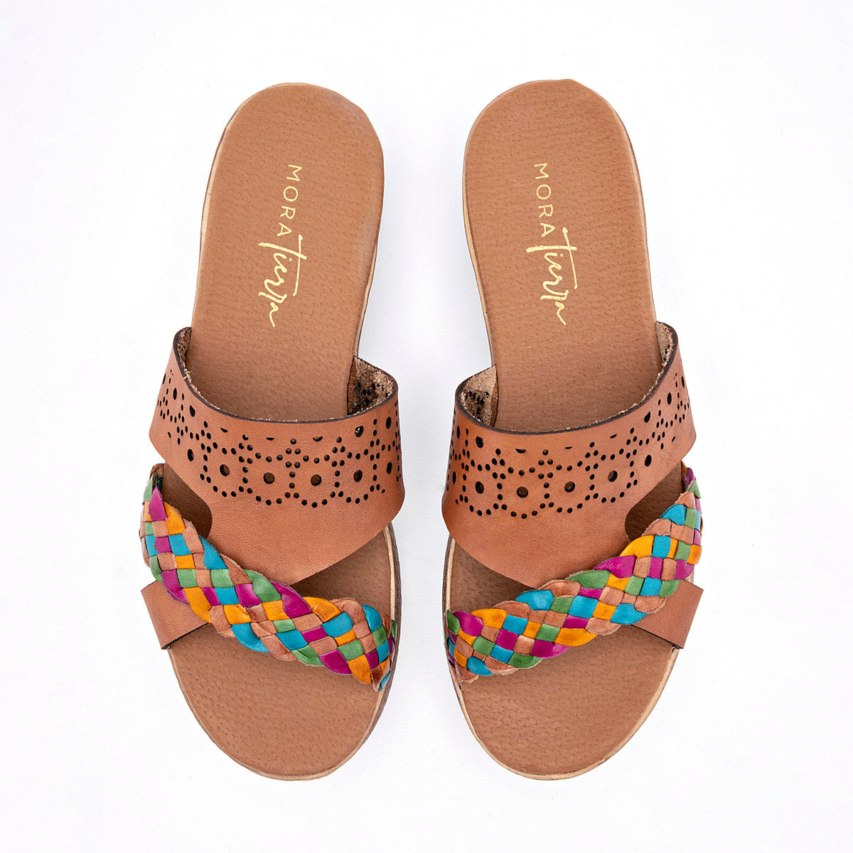 Sandalia Artesanal Piel Mora Tierra Mujer Pepper Camel 4 Cm