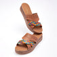 Sandalia Artesanal Piel Mora Tierra Mujer Pepper Camel 4 Cm