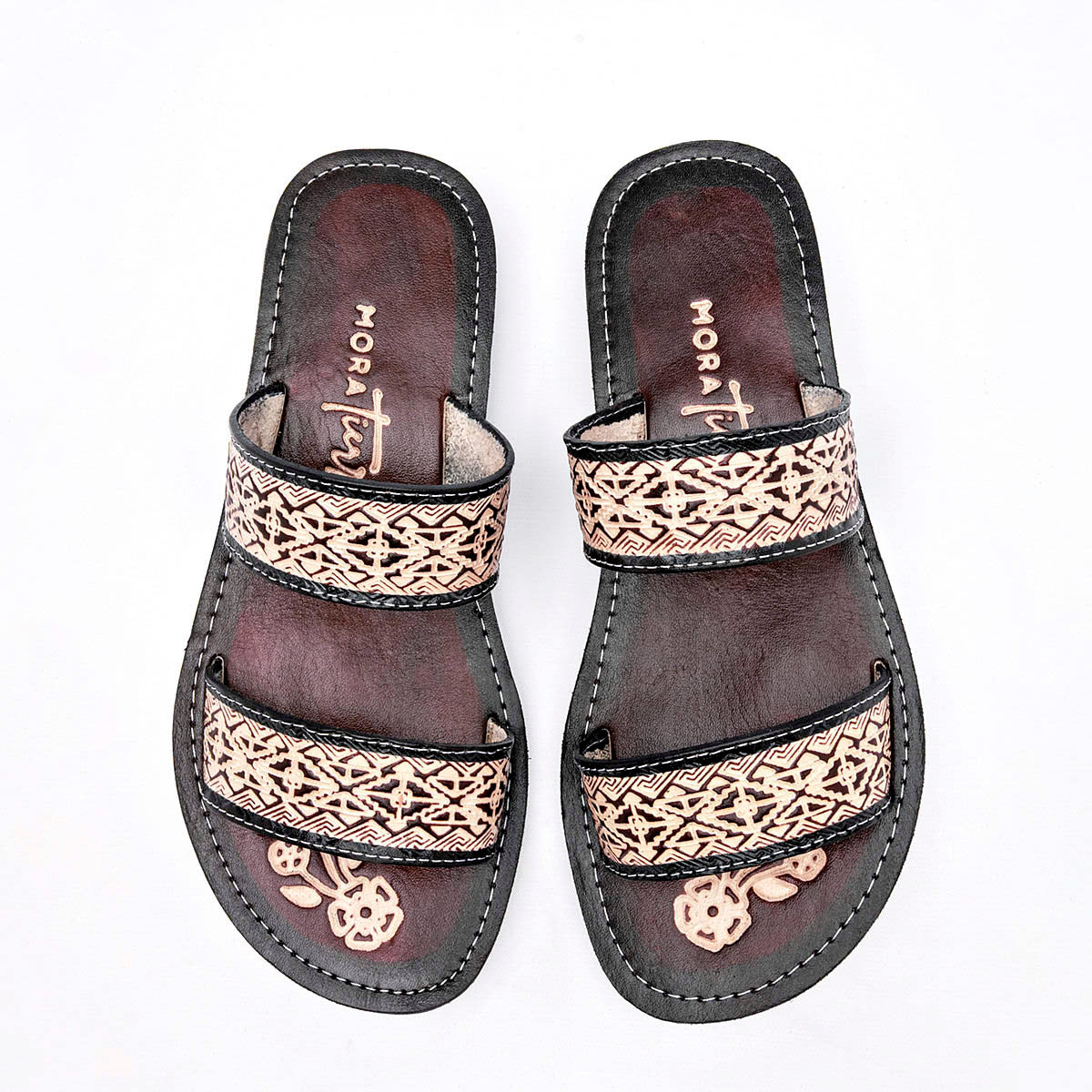 Sandalia Artesanal Piel Mora Tierra Mujer Selene Beige