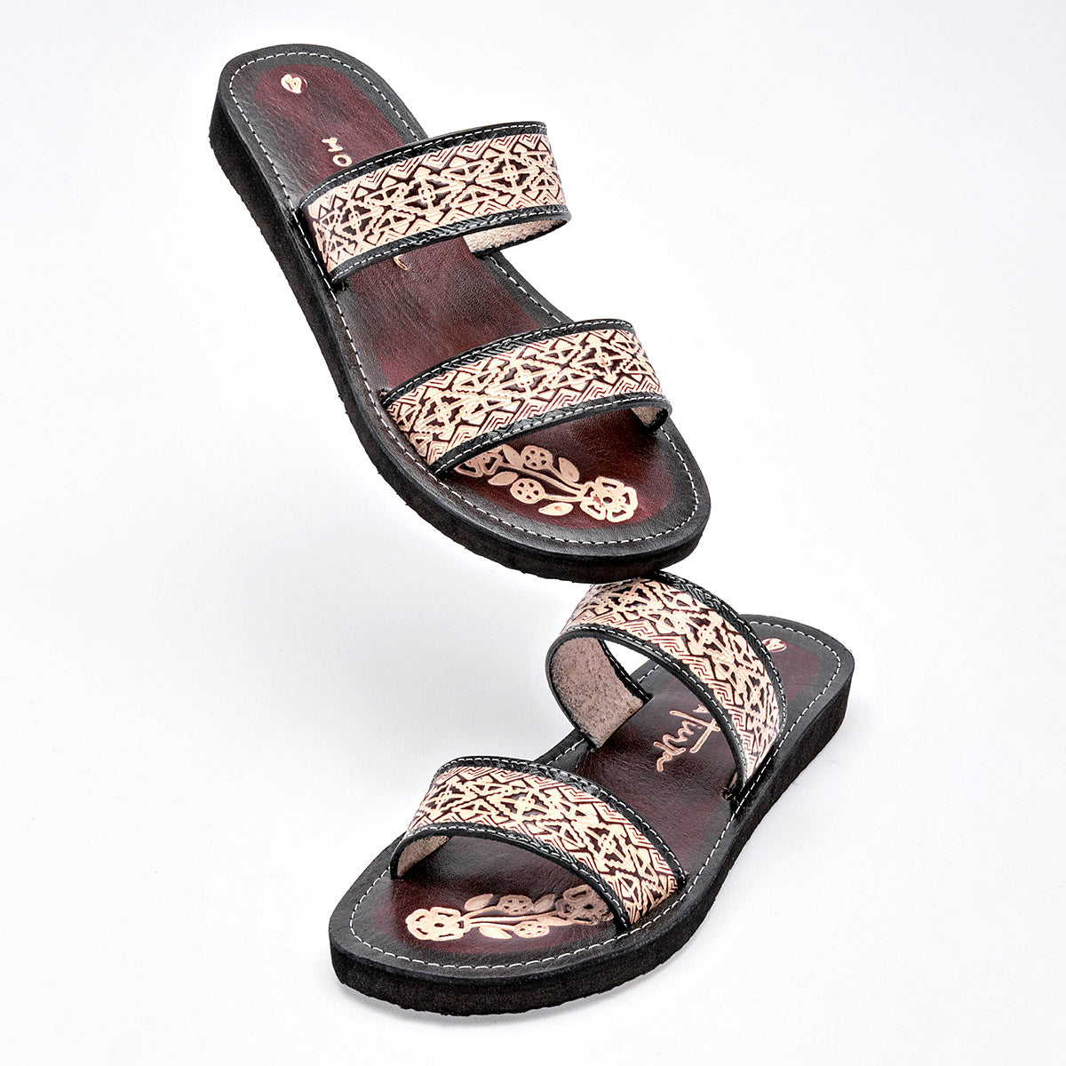 Sandalia Artesanal Piel Mora Tierra Mujer Selene Beige