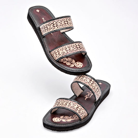 Sandalia Artesanal Piel Mora Tierra Mujer Selene Beige
