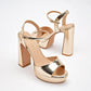 Zapatilla Casual Pietro Alessandro Mujer 1955 Oro Tacon 13 cm