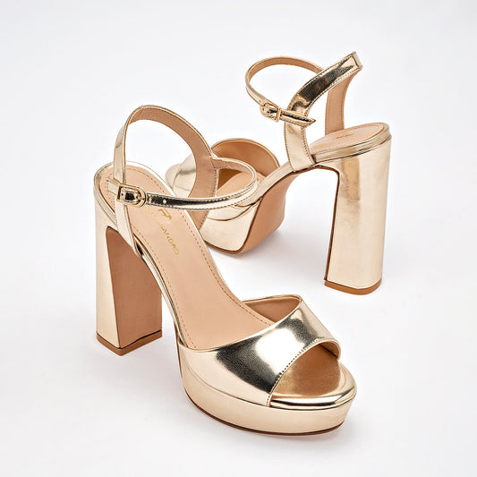 Zapatilla Casual Pietro Alessandro Mujer 1955 Oro Tacon 13 cm