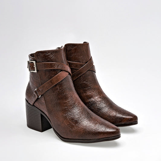 Bota Vaquera Adriano Borzani Mujer 99 Cafe Tacon 7 Cm