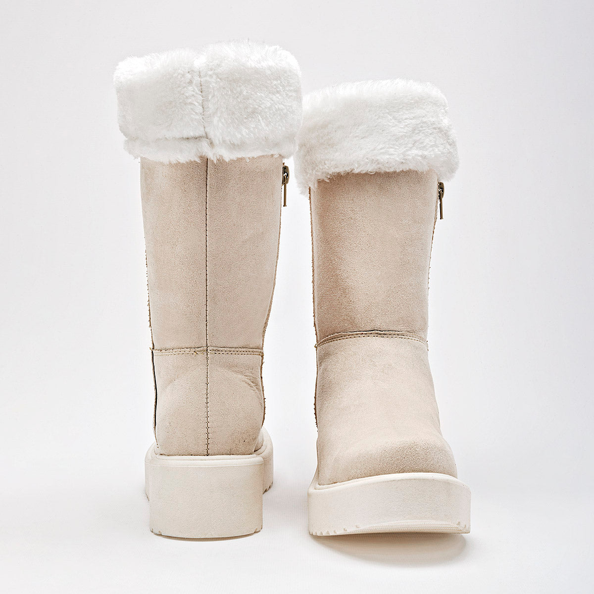 Bota Invernal Been Clas Mujer 19661 Beige Plataforma 5cm Tubo 25cm