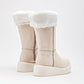 Bota Invernal Been Clas Mujer 19661 Beige Plataforma 5cm Tubo 25cm