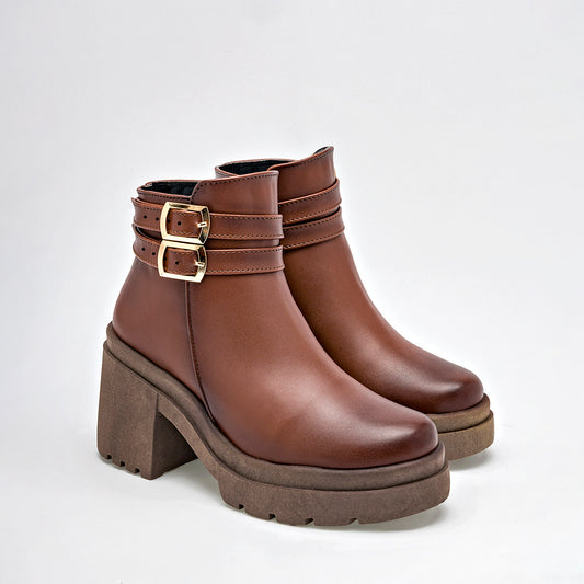 Botin Casual Mujer Calzado Pasion 420 Cafe Tacon 7 Cm