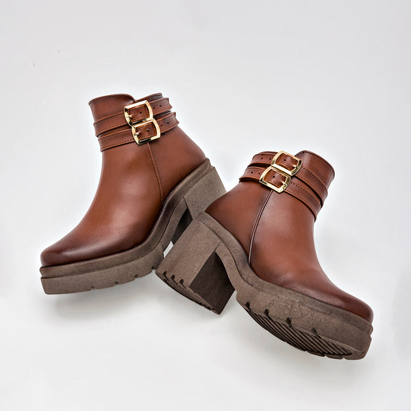      Botin Casual Mujer Calzado Pasion 420 Cafe Tacon 7 Cm