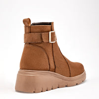Botin Casual Green Love Mujer 95290 Camel Plataforma 5 Cm