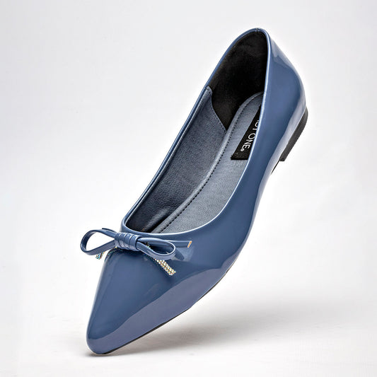 Flats Casuales Charol Lady One Mujer Nw2671 Azul