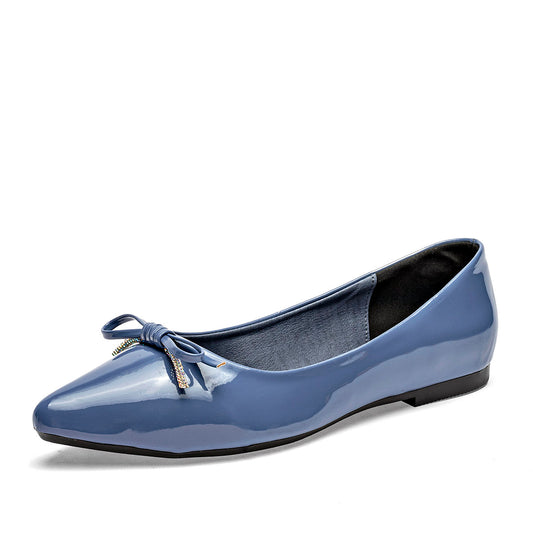 Flats Casuales Charol Lady One Mujer Nw2671 Azul