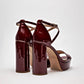 Zapatilla Casual Lady Paulina Mujer 17346 Vino Tacon 12 Cm