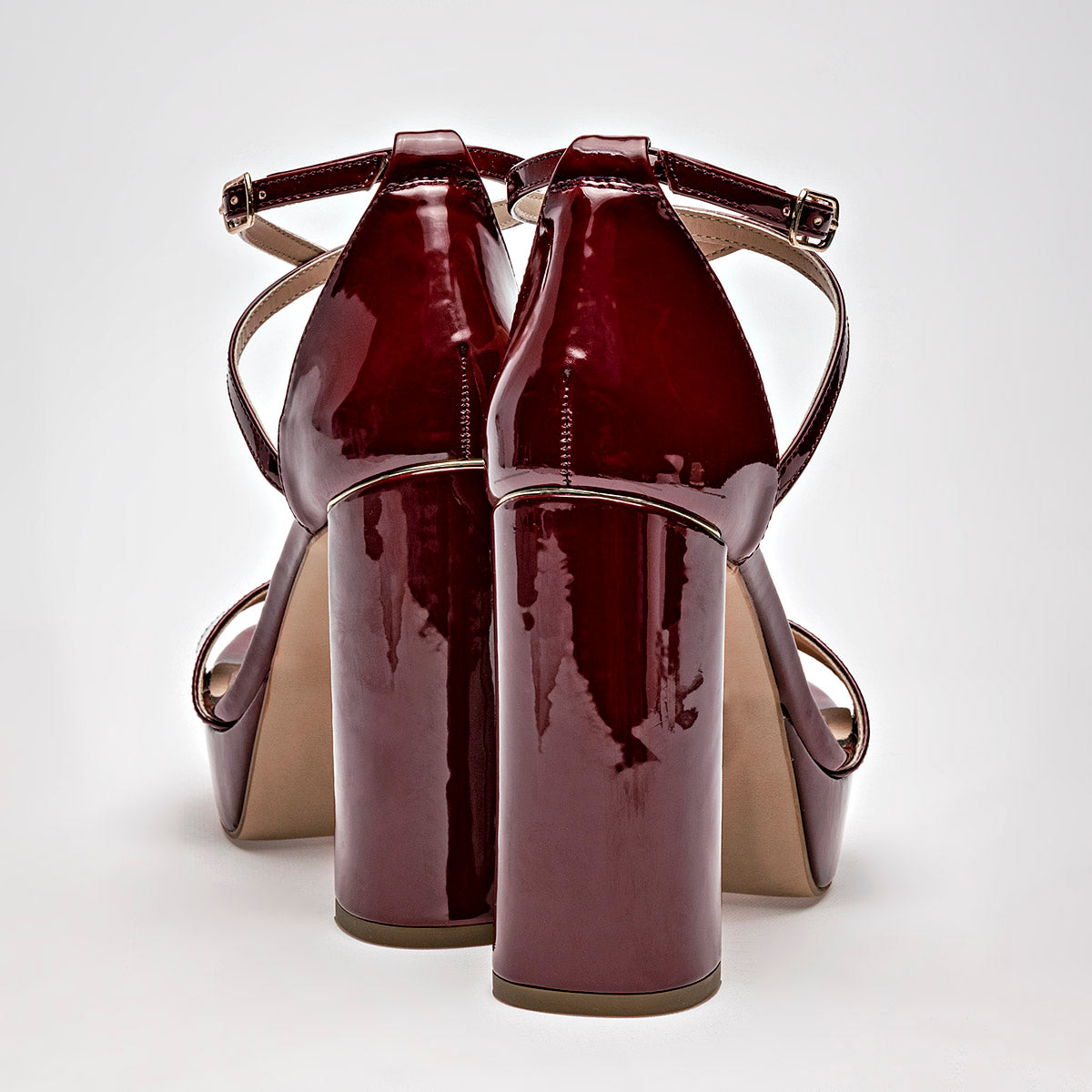 Zapatilla Casual Lady Paulina Mujer 17346 Vino Tacon 12 Cm