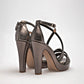 Zapatilla Casual Mary Cecy Mujer 1506 Gris Tacon 12 Cm