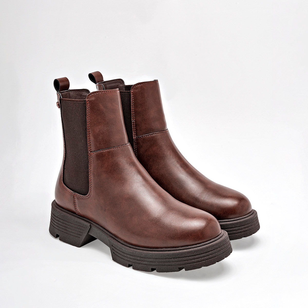 Botin Casual Moramora Mujer Ciara Cafe Tacon 4 Cm