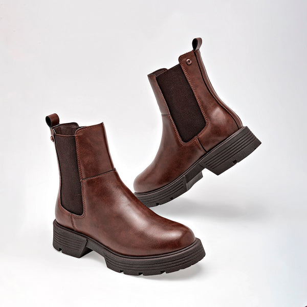      Botin Casual Moramora Mujer Ciara Cafe Tacon 4 Cm