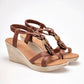 Sandalia Casual Moramora Mujer Selma Cafe Plataforma 7 Cm