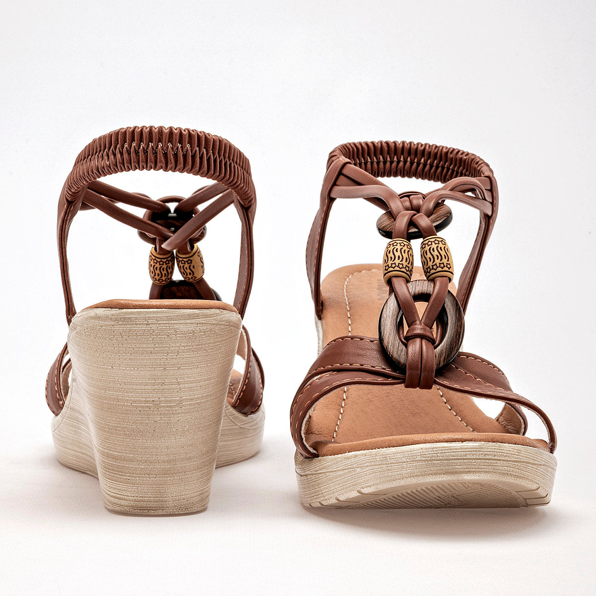 Sandalia Casual Moramora Mujer Selma Cafe Plataforma 7 Cm