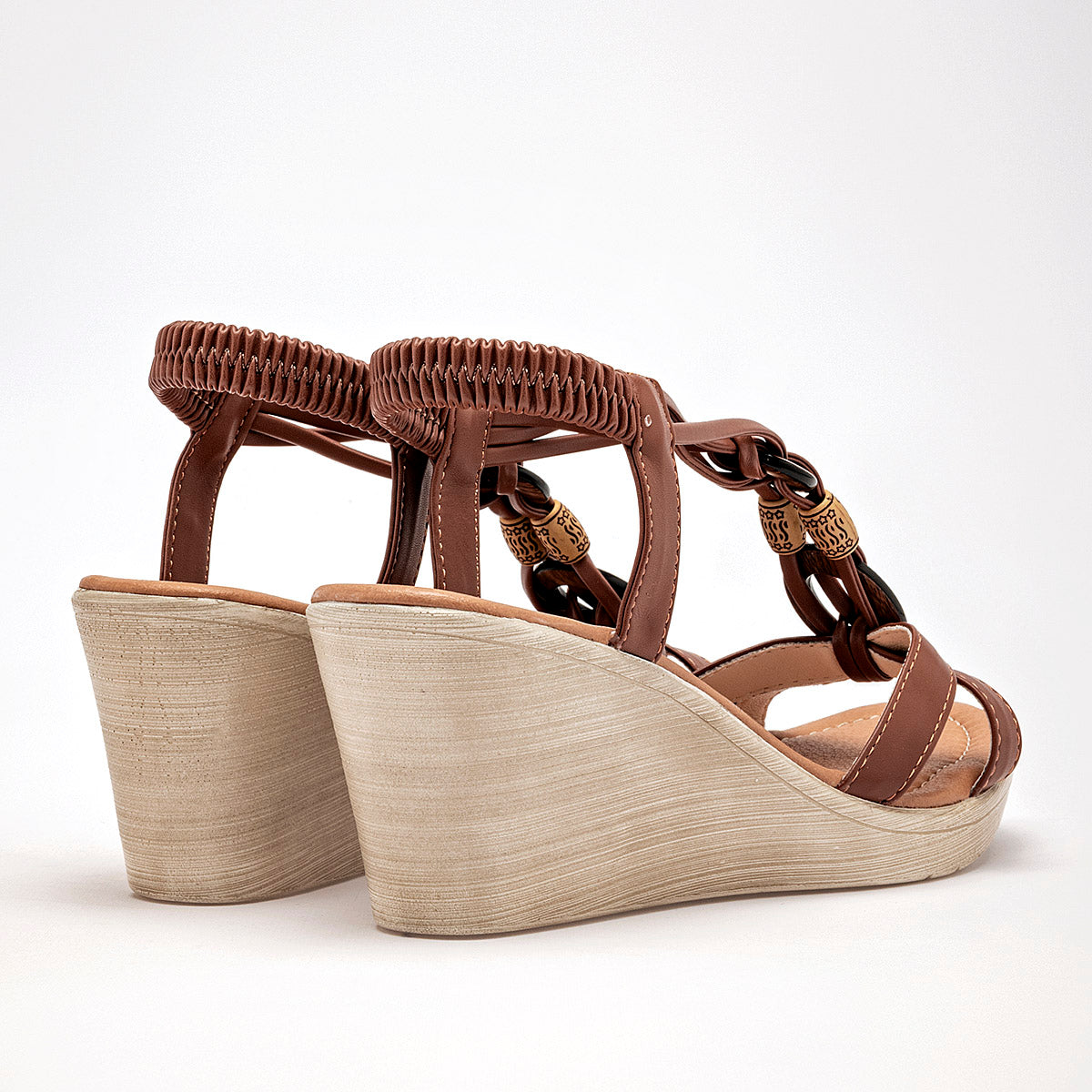 Sandalia Casual Moramora Mujer Selma Cafe Plataforma 7 Cm