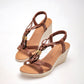 Sandalia Casual Moramora Mujer Selma Cafe Plataforma 7 Cm