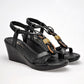 Sandalia De Tiras Moramora Mujer Selma Negro Plataforma 7 Cm