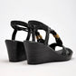 Sandalia De Tiras Moramora Mujer Selma Negro Plataforma 7 Cm