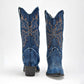 Bota vaquera mezclilla moramora paramujer 1108010 azul tacon 5cm tubo 29cm