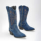     Bota vaquera mezclilla moramora paramujer 1108010 azul tacon 5cm tubo 29cm