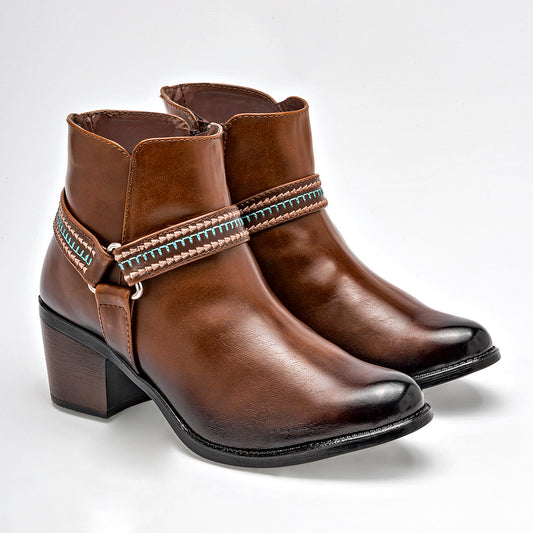 Bota Rumores Mujer 9740 Cafe Tacon 6 Cm Tubo 11 Cm