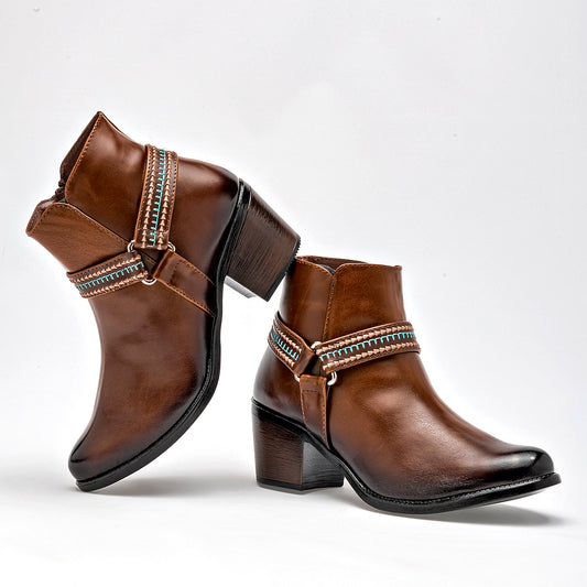      Bota Rumores Mujer 9740 Cafe Tacon 6 Cm Tubo 11 Cm