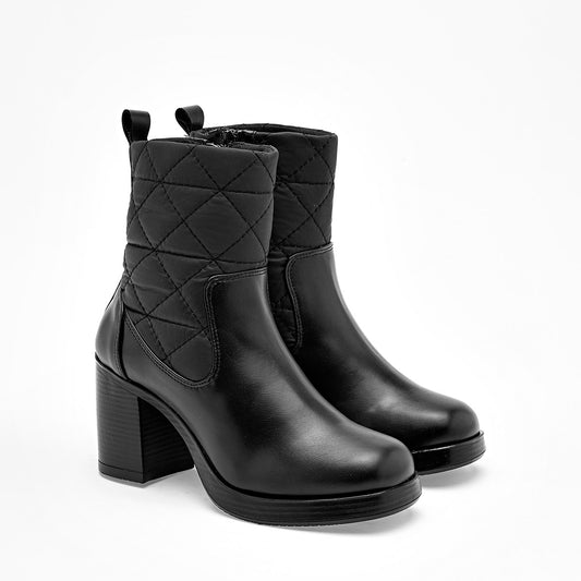 Botin Casual Taguesi Mujer 47308 Negro Tacon 8 Cm