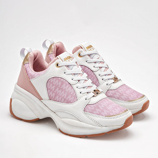 TENIS URBANO MUJER MORAMORA PAOLA BLANCO ROSA ORO