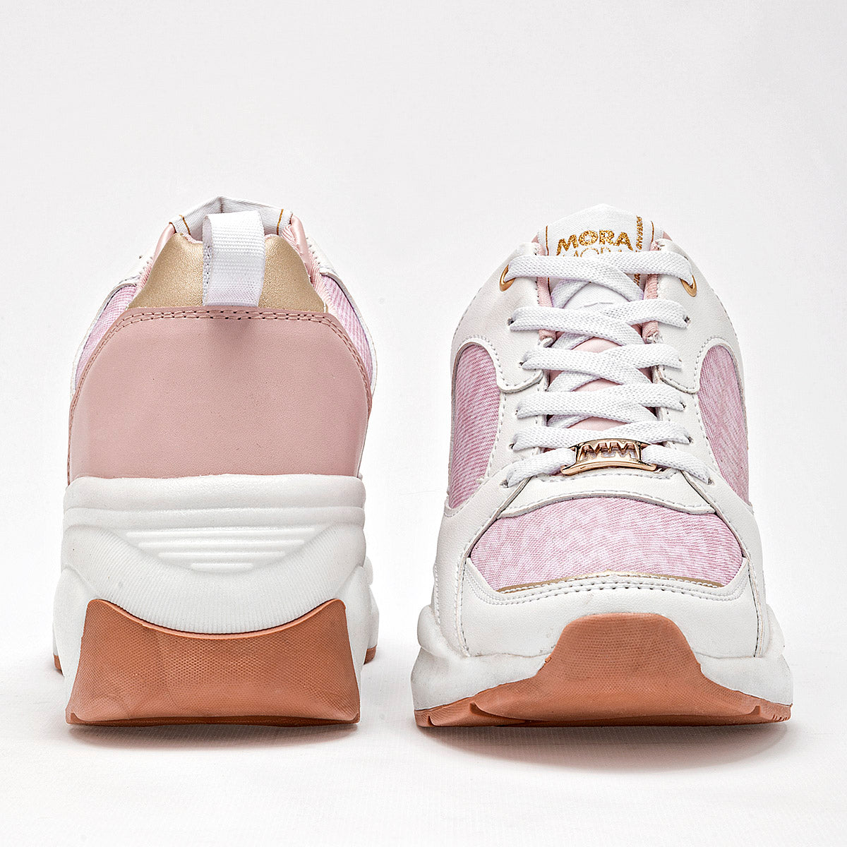 TENIS URBANO MUJER MORAMORA PAOLA BLANCO ROSA ORO