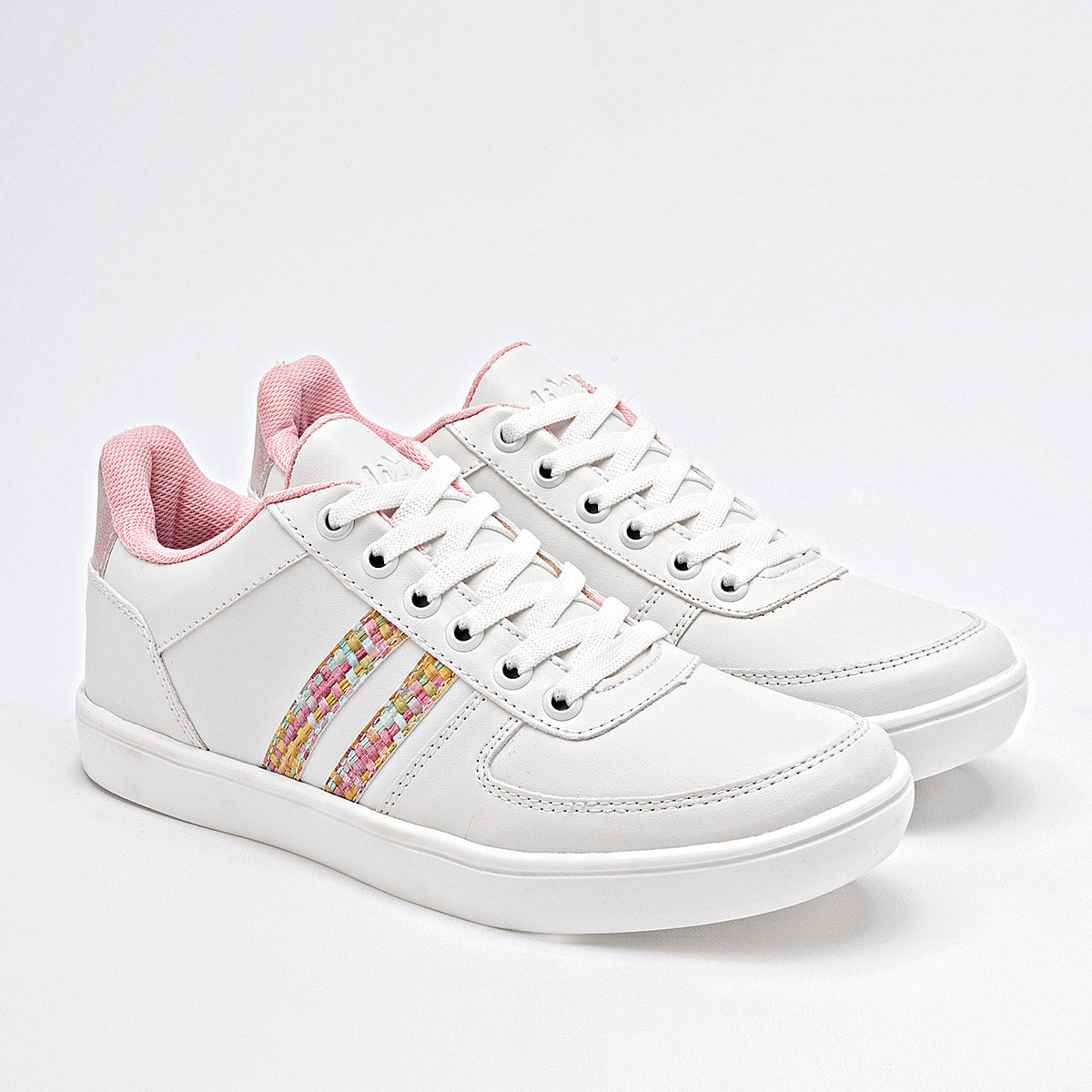TENIS URBANO MUJER C>LIBRE 832 BLANCO ROSA MULTICOLOR