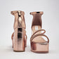 Zapatilla Casual Moramora Mujer Galia Oro Rosa Tacon 11 Cm