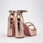 Zapatilla Casual Moramora Mujer Galia Oro Rosa Tacon 11 Cm