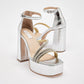 Zapatilla Casual Moramora Mujer Galia Plata Tacon 11 Cm
