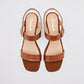 Sandalia Abierta Pravia Mujer 3049 Camel Tacon 4 Cm