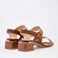 Sandalia Abierta Pravia Mujer 3049 Camel Tacon 4 Cm