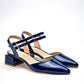 Flats Casual Charol Pravia Mujer 3064 Marino Tacon 4 Cm