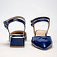 Flats Casual Charol Pravia Mujer 3064 Marino Tacon 4 Cm