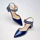 Flats Casual Charol Pravia Mujer 3064 Marino Tacon 4 Cm