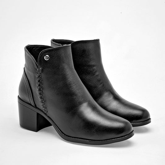 Botin Casual Moramora Mujer Ariadna Negro Tacon 6 Cm